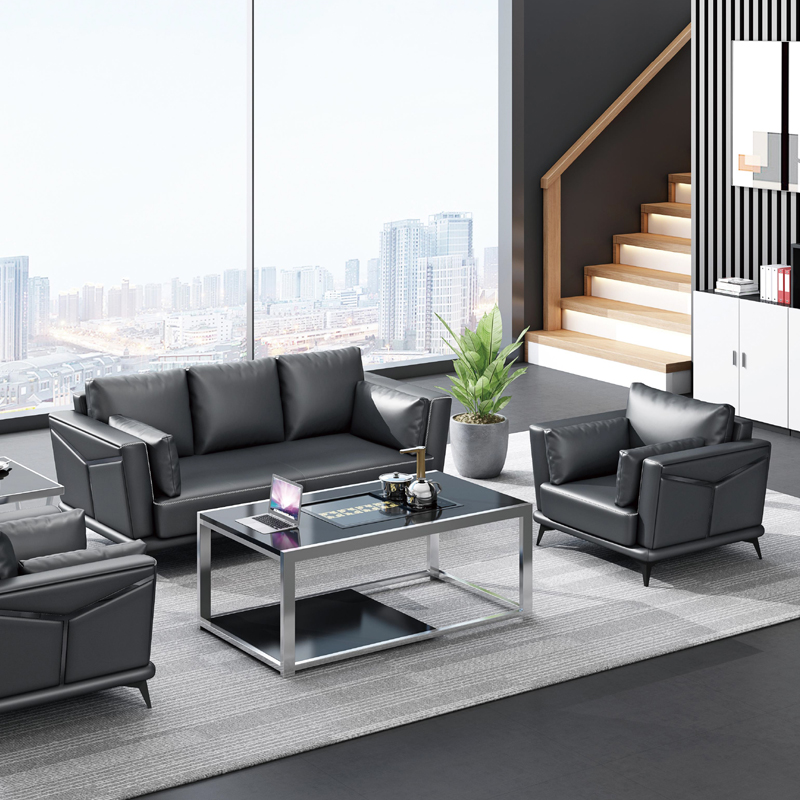 Office Furniture Group - # Siyah Deri Çok Kişilik Grup