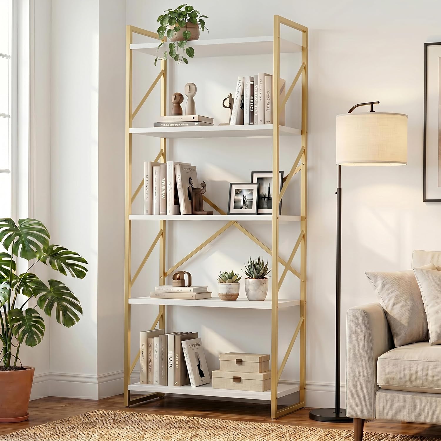 Bookshelf 5 Tier - 5 Katlı Uzun Kitaplık ve Raf,