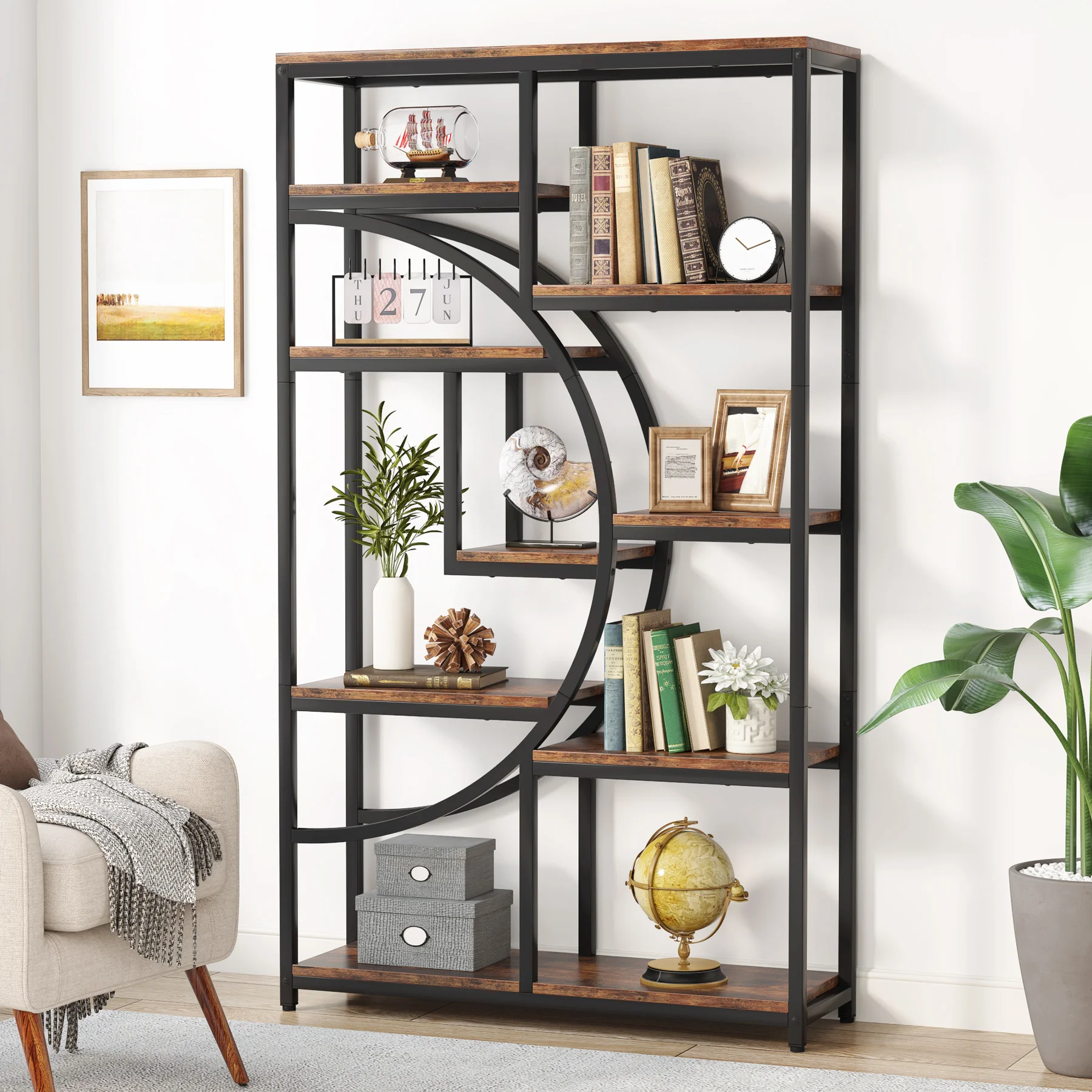 Bookshelf 5 Tier - Tribesigns kitaplık endüstriyel 5 katmanlı Etagere