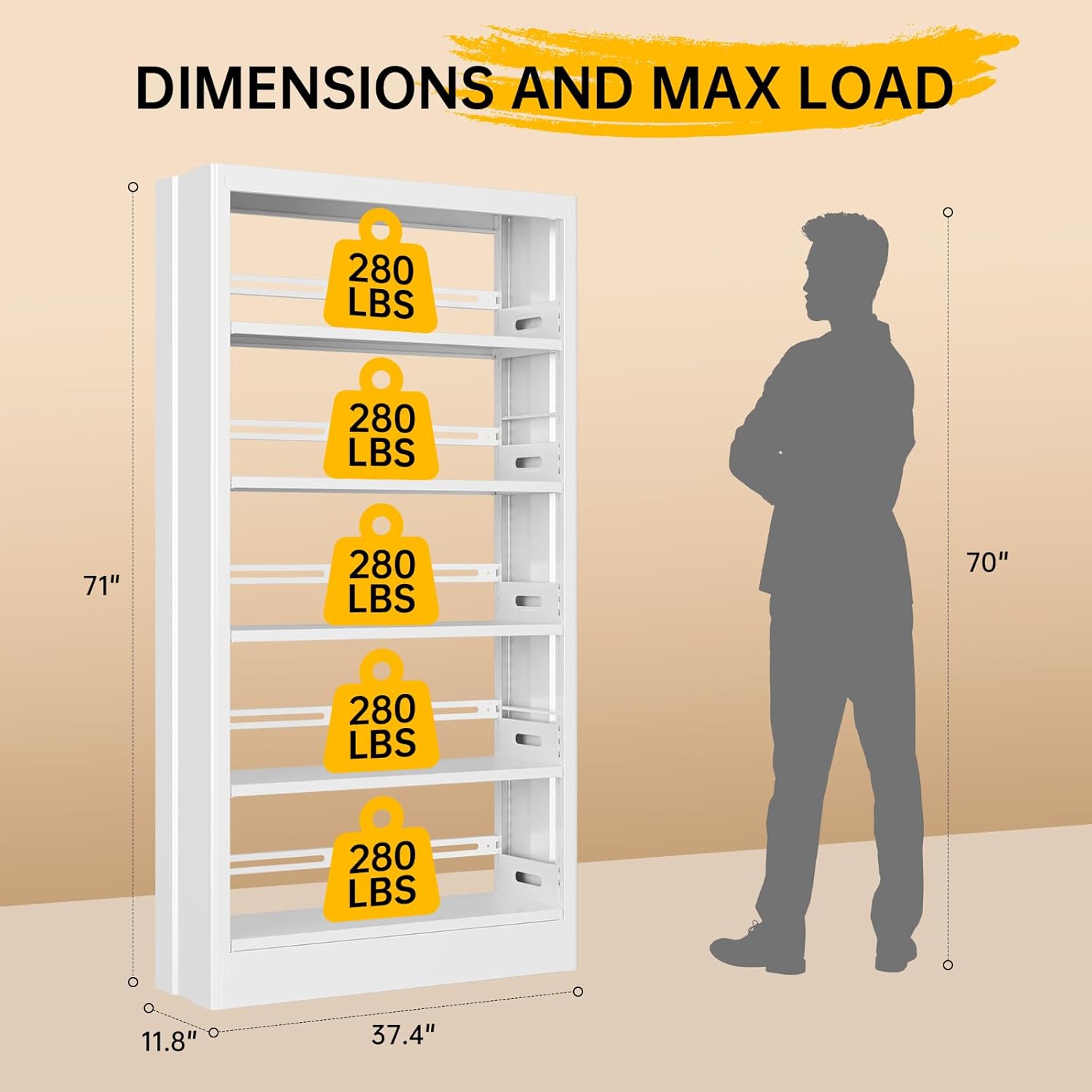 5 Katlı Beyaz Metal Kitaplık,  - Bookshelf 5 Tier incelemesi ve fiyatı