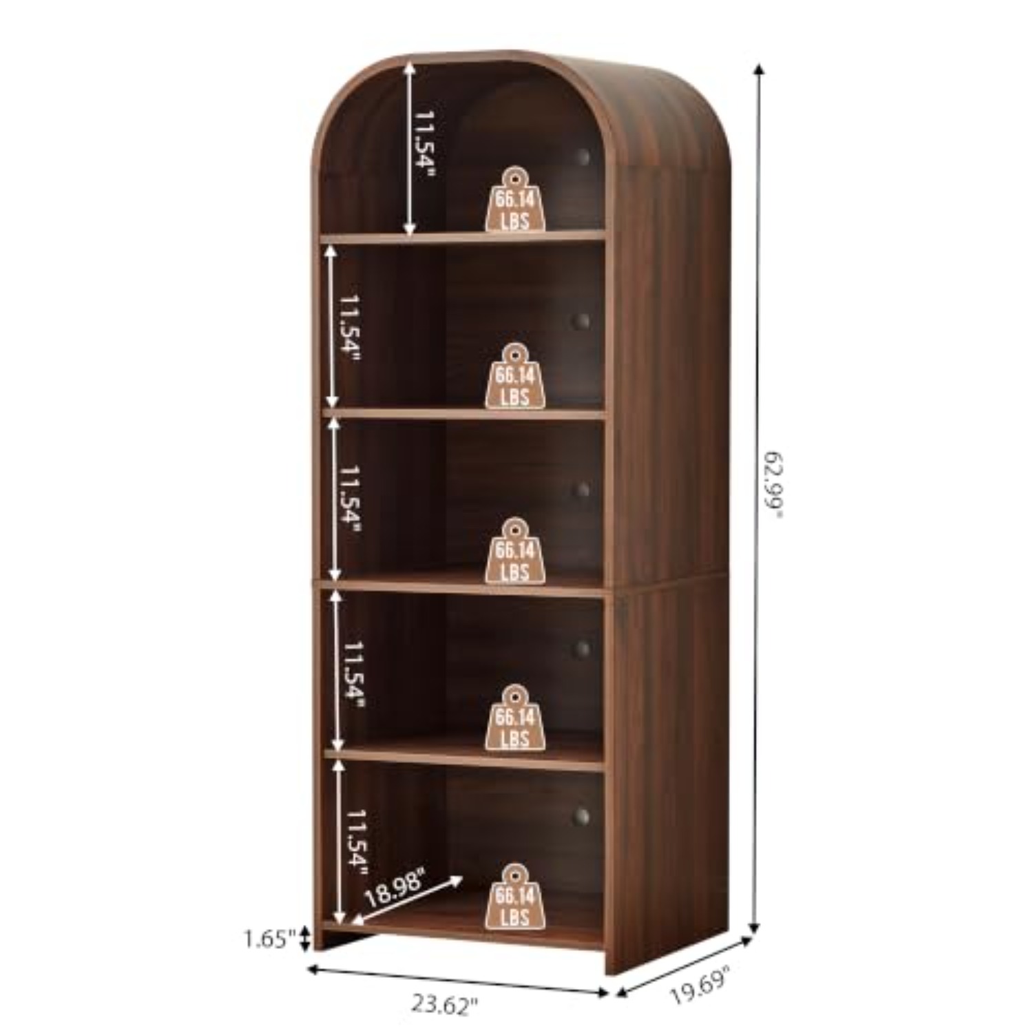 63 inç Yüksekliğinde Plak Çala - Bookshelf 5 Tier incelemesi ve fiyatı
