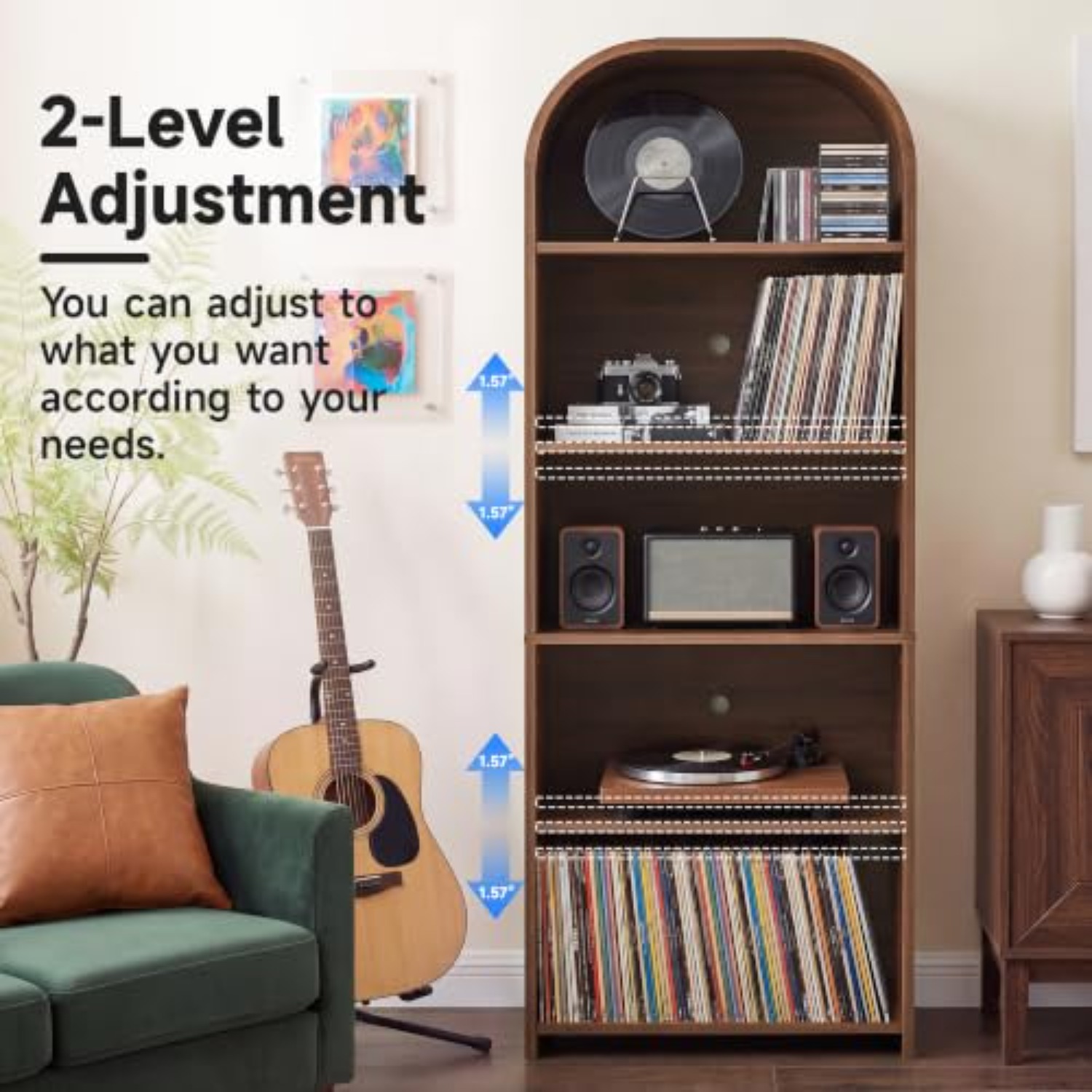 63 inç Yüksekliğinde Plak Çala - Bookshelf 5 Tier incelemesi ve fiyatı