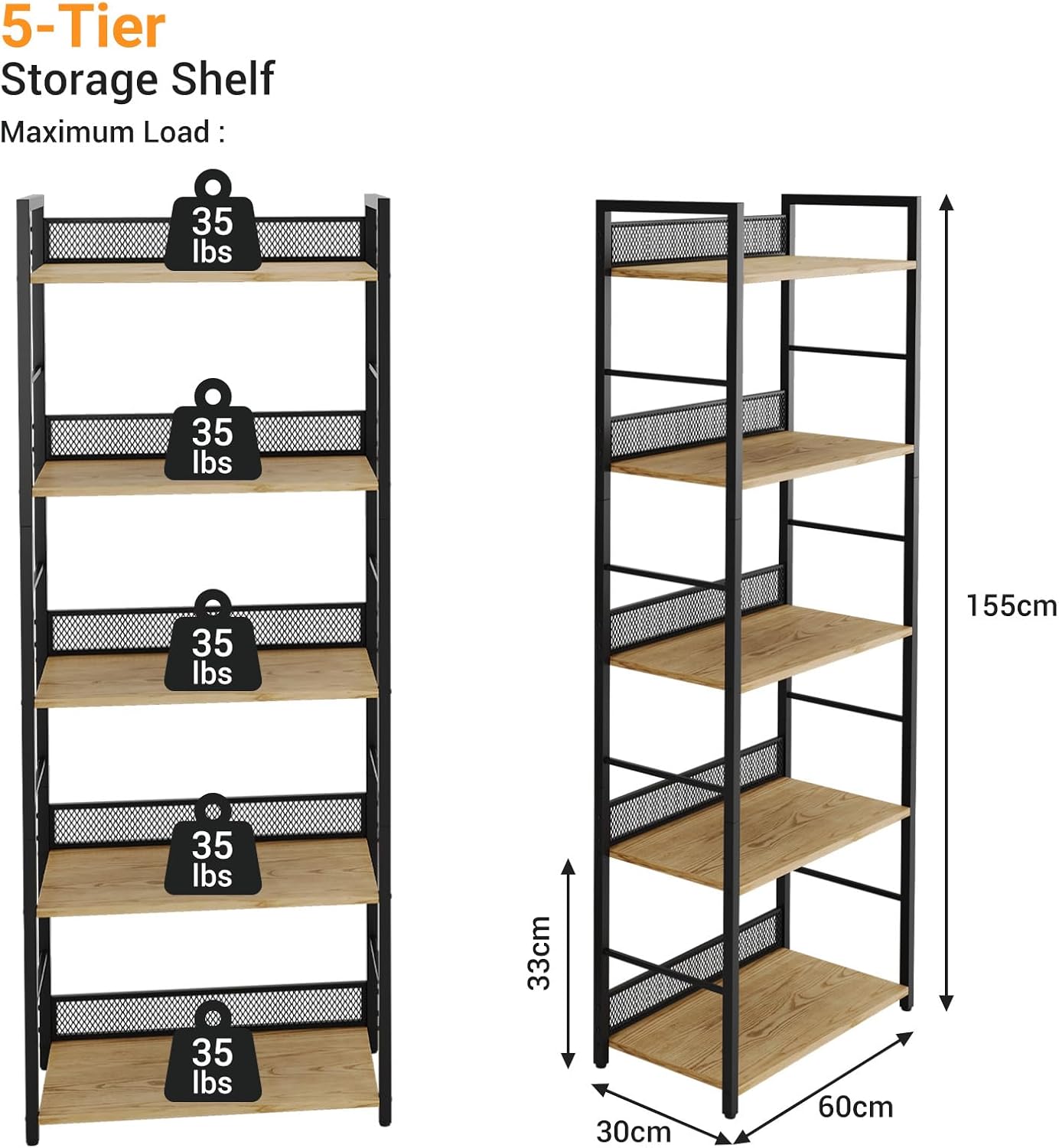 5 Katmanlı Kitaplık Endüstriye - Bookshelf 5 Tier incelemesi ve fiyatı