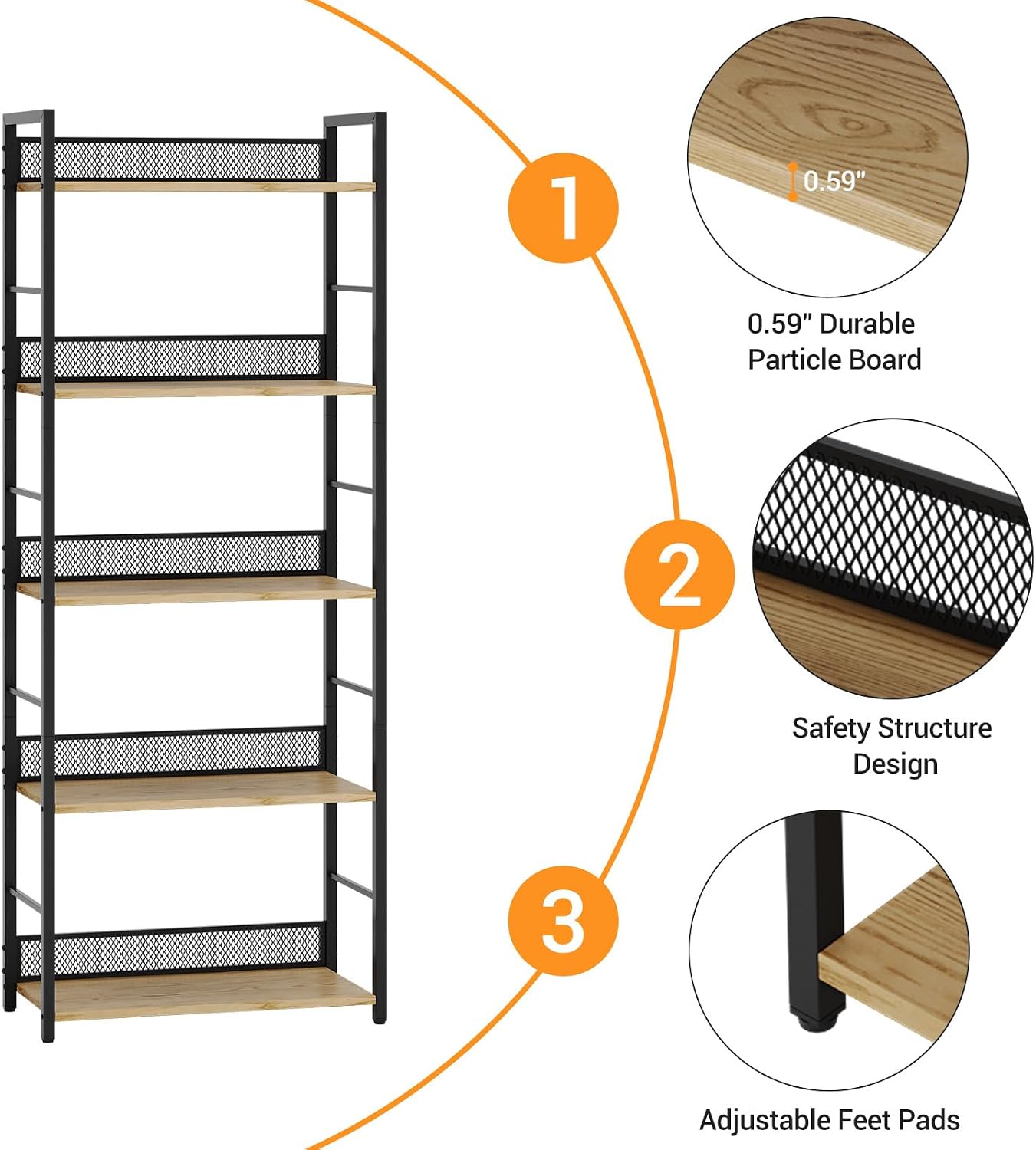 5 Katmanlı Kitaplık Endüstriye - Bookshelf 5 Tier incelemesi ve fiyatı
