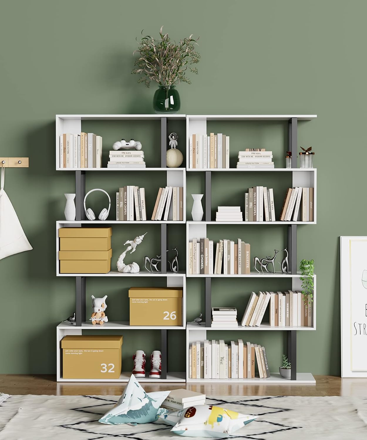 5 Katlı Geometrik Kitaplık S Ş - Bookshelf 5 Tier incelemesi ve fiyatı