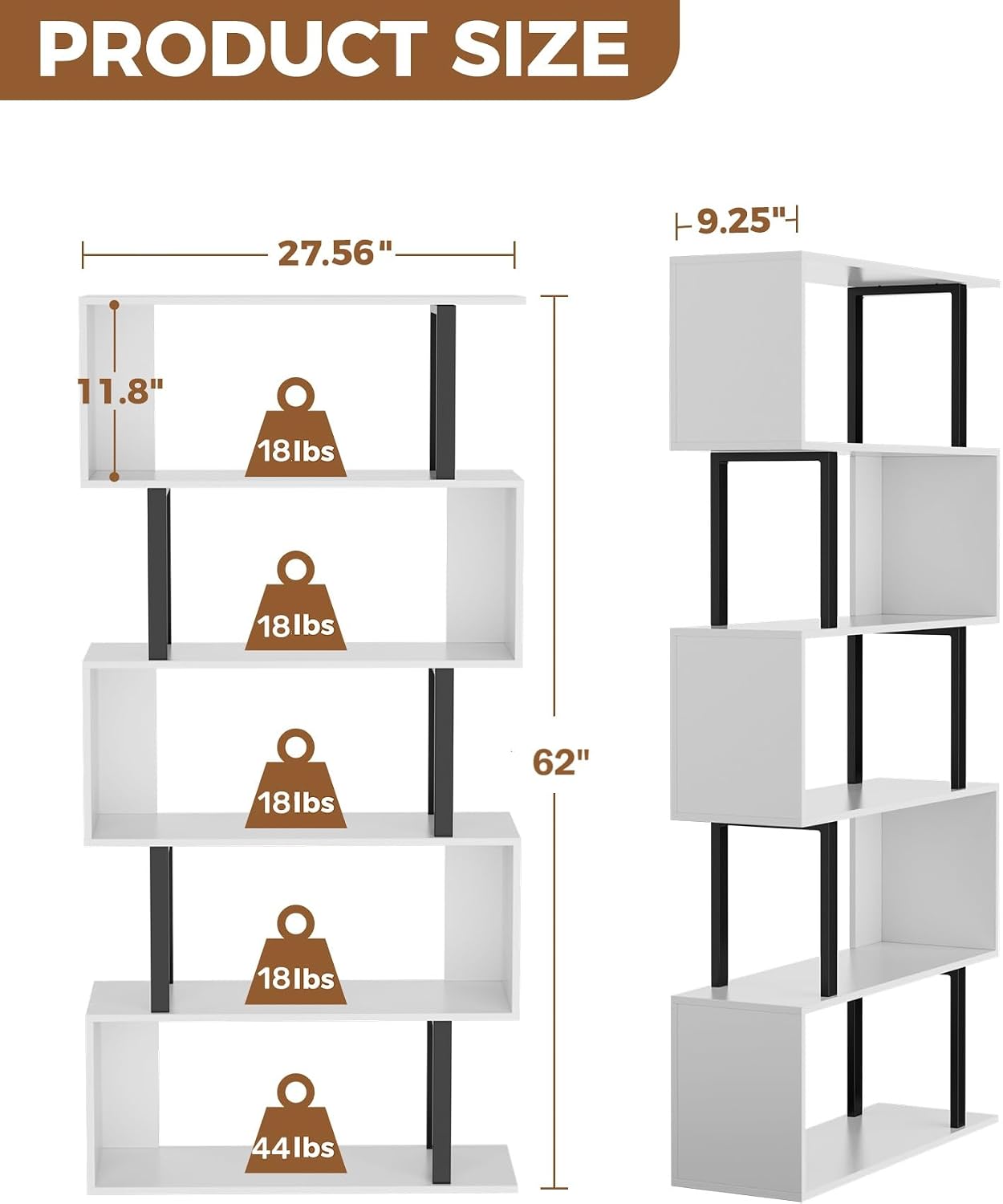 5 Katlı Geometrik Kitaplık S Ş - Bookshelf 5 Tier incelemesi ve fiyatı
