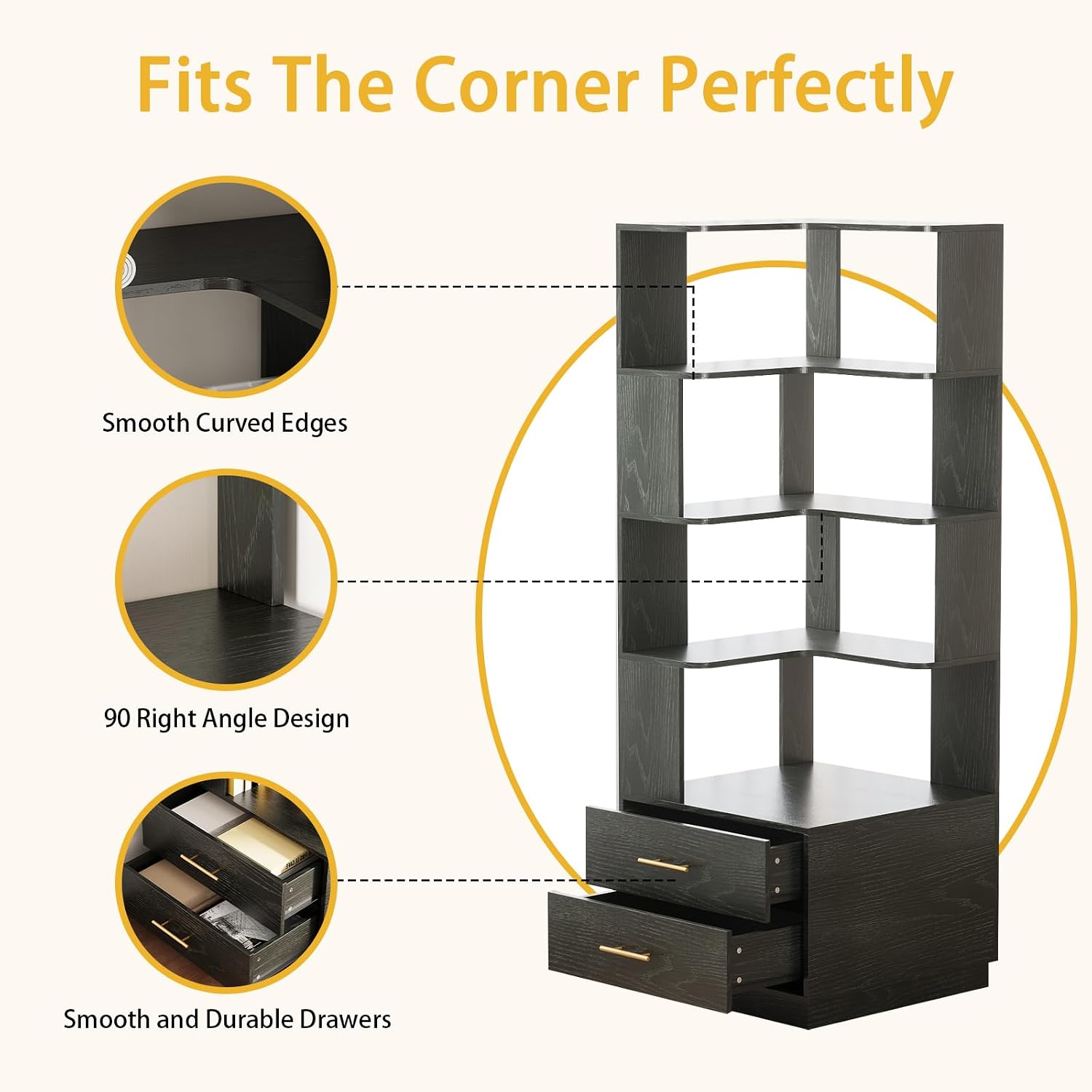 Köşe Kitaplık 5 Katmanlı L Şek - Bookshelf 5 Tier incelemesi ve fiyatı