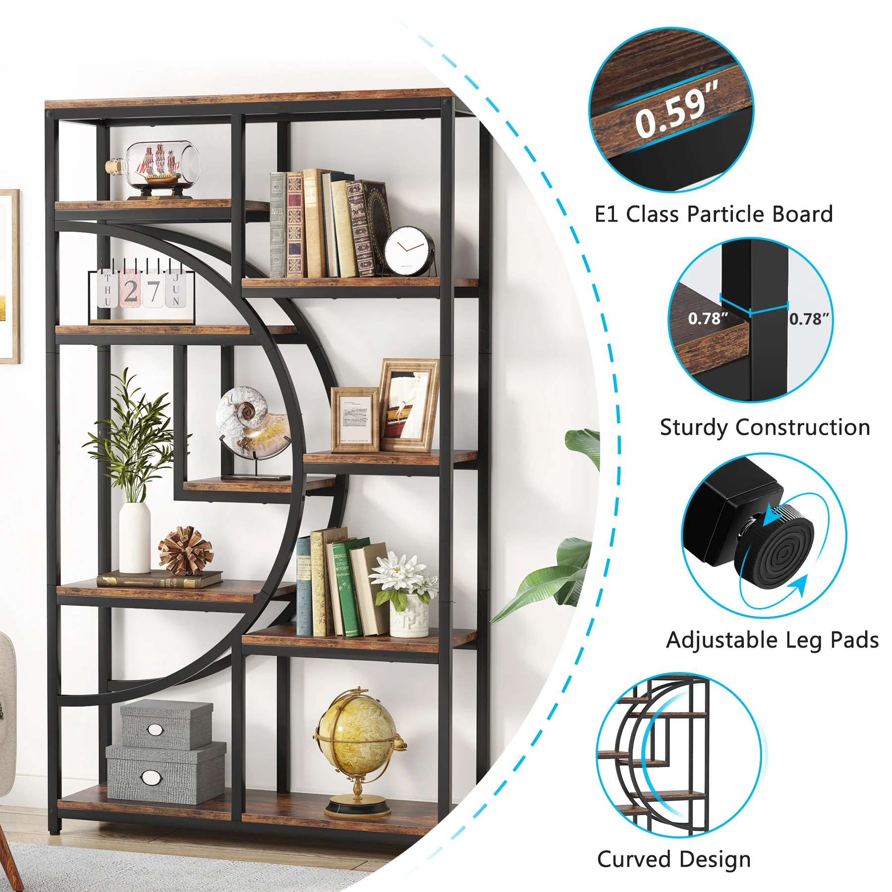 Tribesigns kitaplık endüstriye - Bookshelf 5 Tier incelemesi ve fiyatı